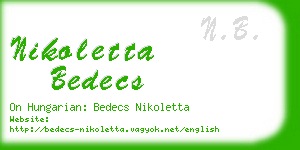 nikoletta bedecs business card